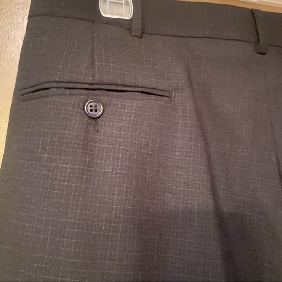 Worsted Wool Plaid Slacks Cuffed Bottom Dress Pants Size 36 - Picture 7 of 9
